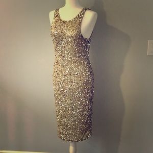 Alice + Olivia Gold Sequined Dress